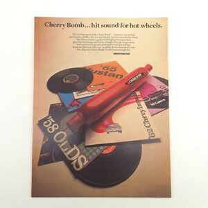 VTG Cherry Bomb Maremont Advertising Print Ad 1960s Promo Art Vinyl Hot Rod Deco
